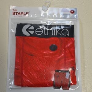 Ethika Vibrant Red Boxer Briefs with Black Waistband